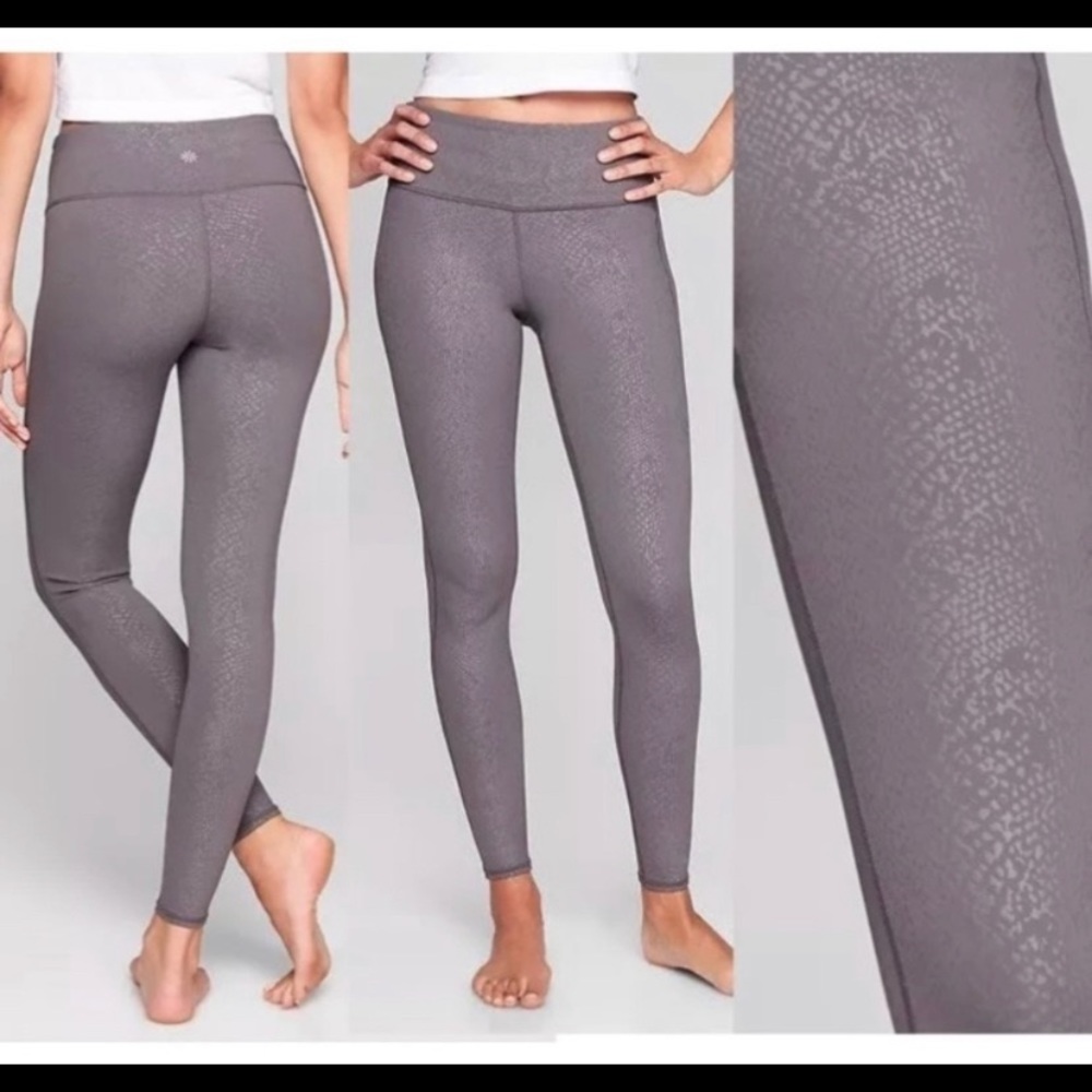 NWOT Athleta Silver High Rise Serpent Chaturanga Tight